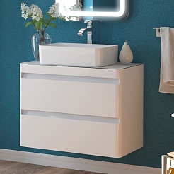 Corozo Столешница Алабама 100 М стекло белая – фотография-3